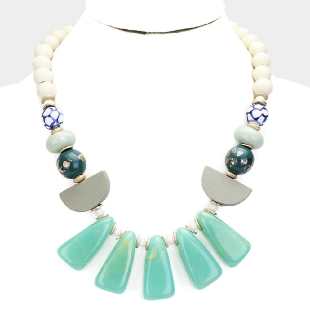 Abstract Patterned Statement Necklace